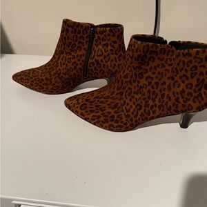 Clarks Brown Leopard Ankle Booties